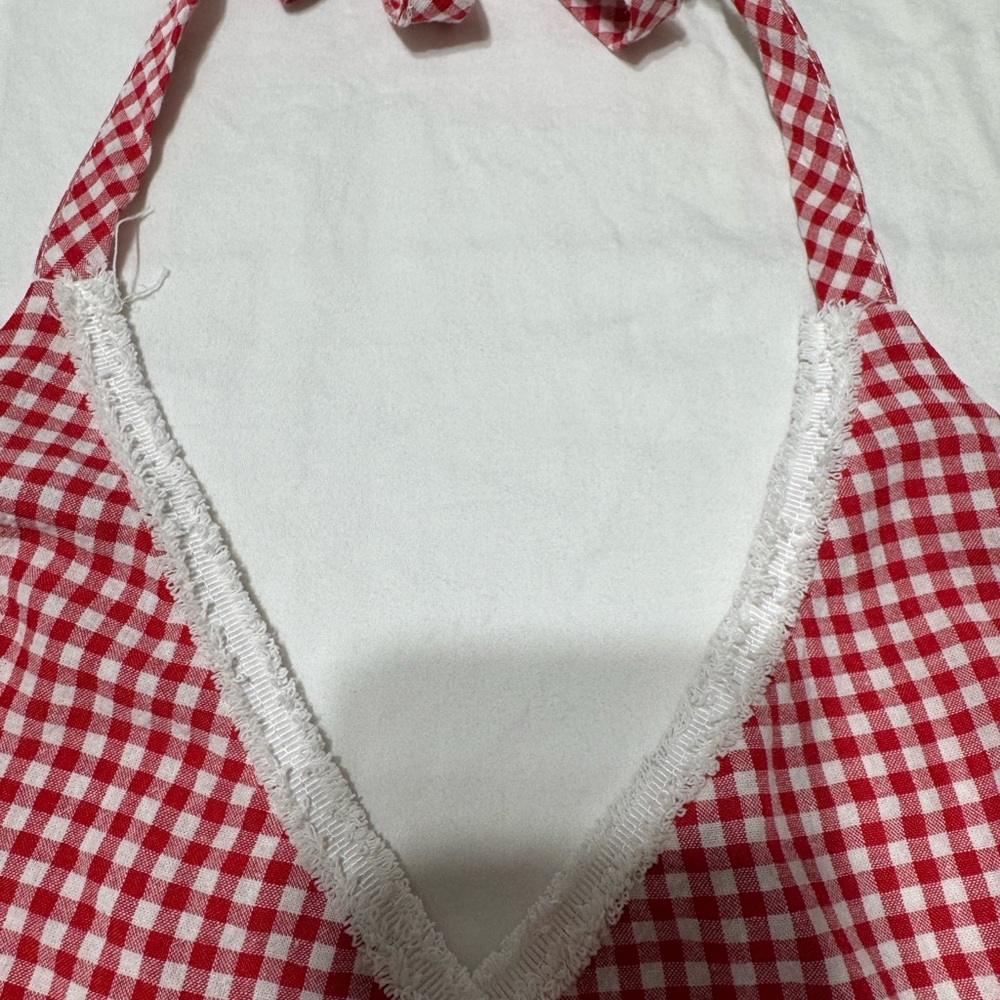 Edikted Gingham Backless Halter Top - image 3